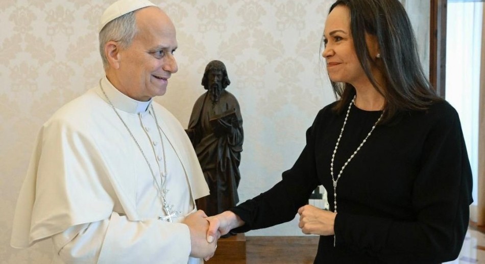 El papa León XIV recibió a María Corina Machado en el Vaticano